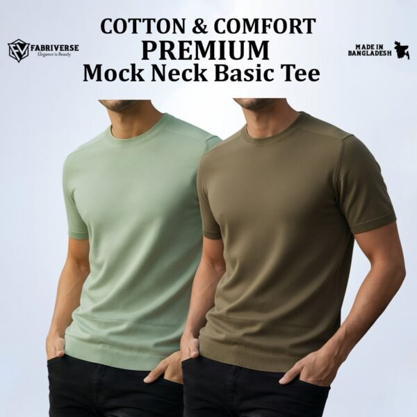 Premium Mock Neck (Lemon-Boil Olive)