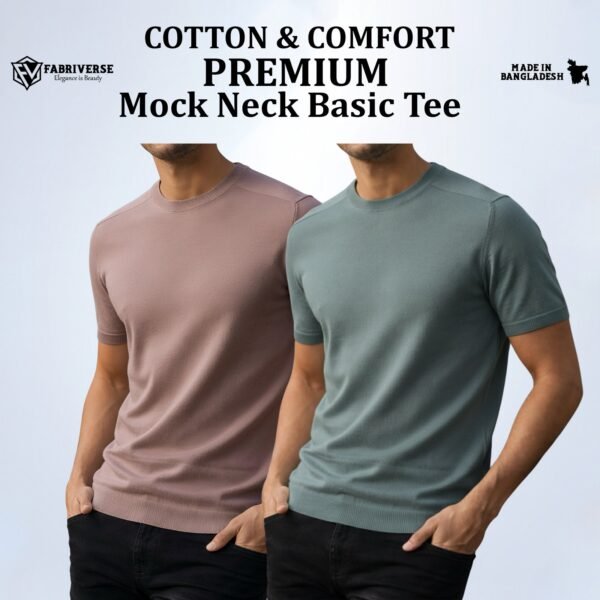 Premium Mock Neck (Brick-Pastle)