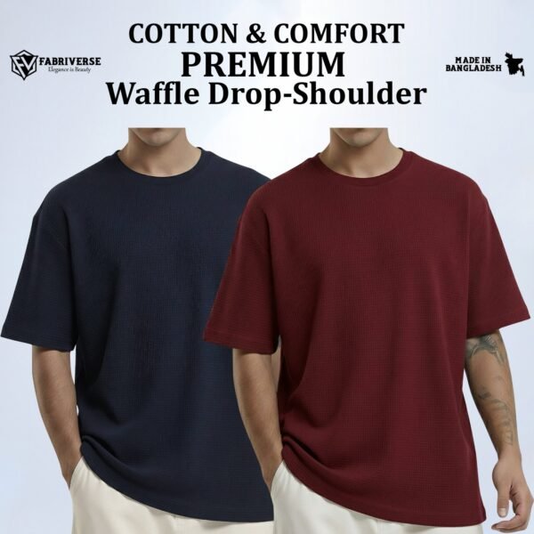 Premium Waffle Drop (Navy-Maroon)