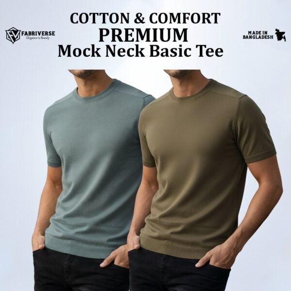 Premium Mock Neck (Pastle-Boil Olive)