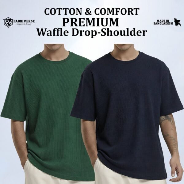 Premium Waffle Drop (B.Green-Navy)