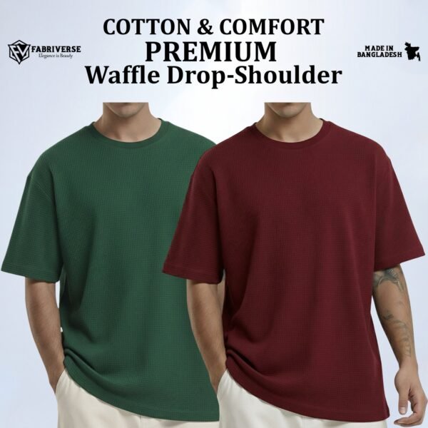 Premium Waffle Drop (B.Green-Maroon)