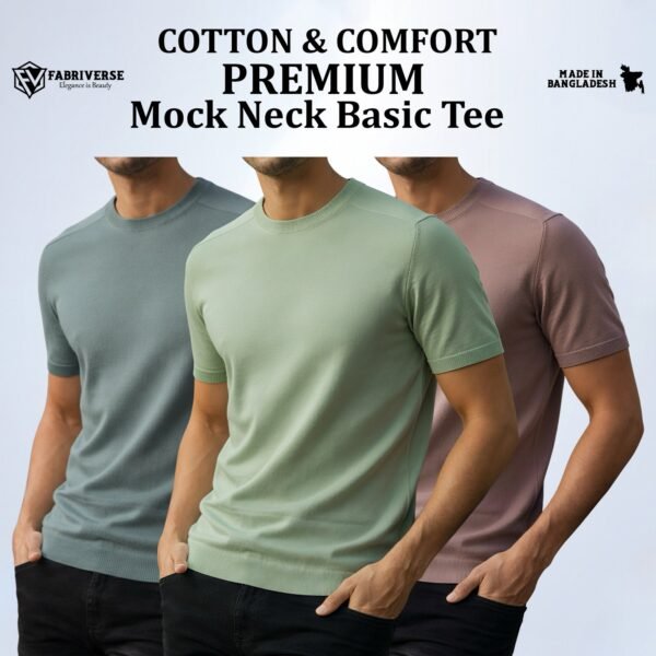 Premium Mock Neck (Pastle-Lemon-Brick)