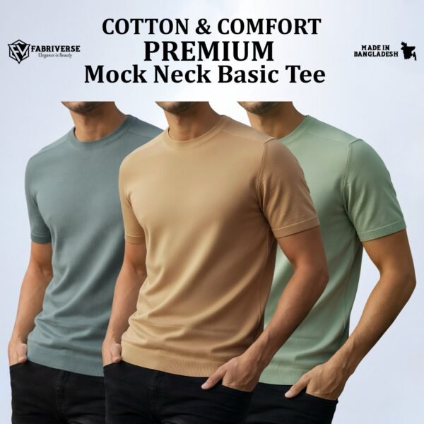 Premium Mock Neck (Pastle-Beige-Lemon)