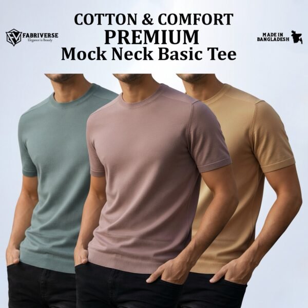 Premium Mock Neck (Pastle-Brick-Beige)