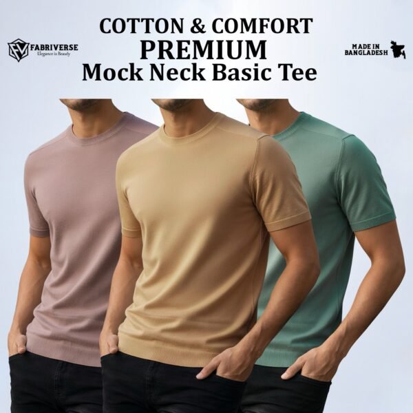 Premium Mock Neck (Brick-Beige-Mint)