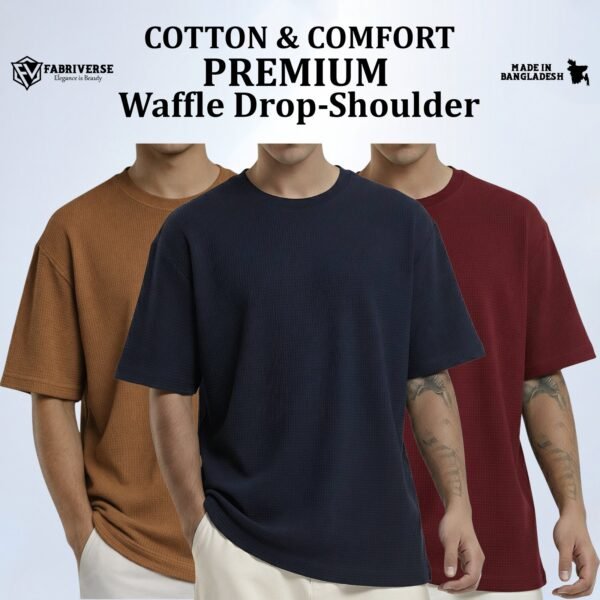 Premium Waffle Drop (Brown-Navy-Maroon)
