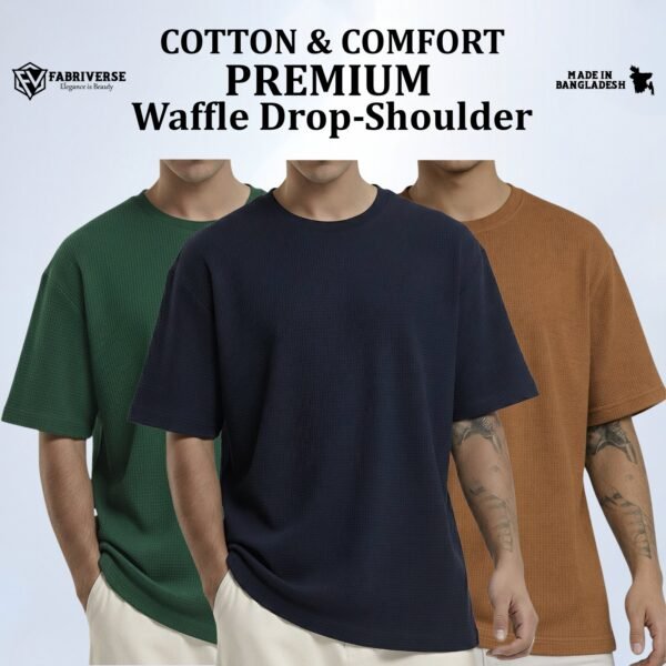 Premium Waffle Drop (B.Green-Navy-Brown)