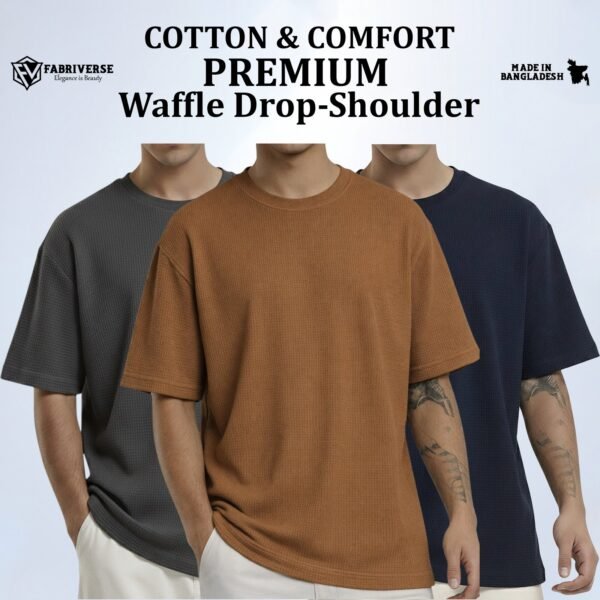 Premium Waffle Drop (Silver-Brown-Navy)