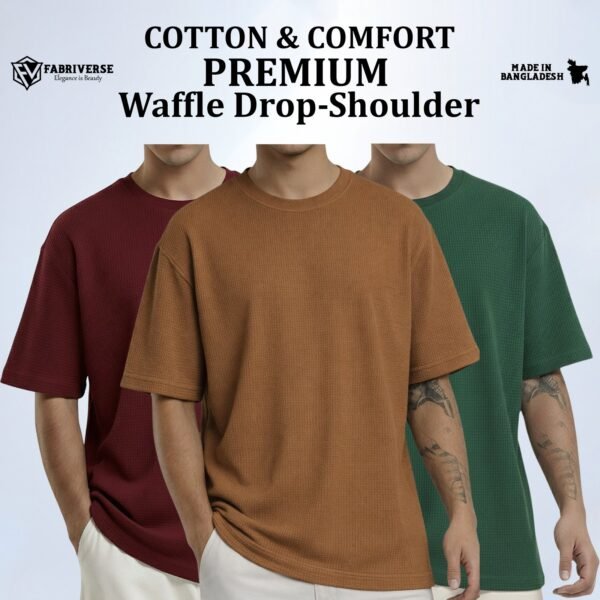 Premium Waffle Drop (Maroon-Brown-B.Green)