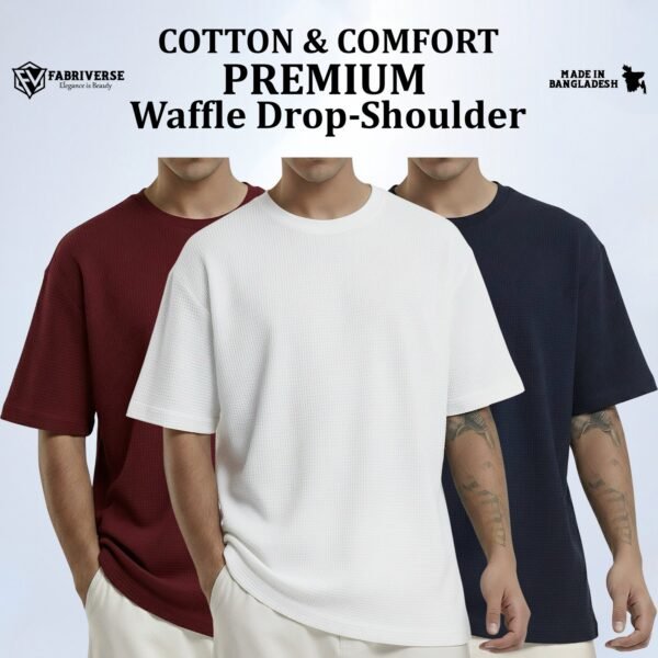 Premium Waffle Drop (Maroon-White-Navy)