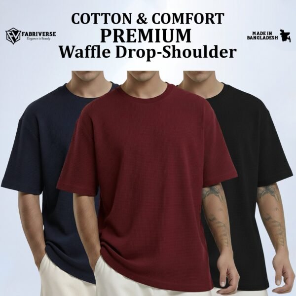 Premium Waffle Drop (Navy-Maroon-Black)