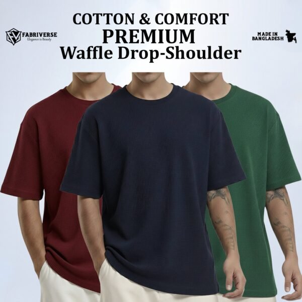 Premium Waffle Drop (Maroon-Navy-B.Green)