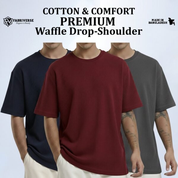 Premium Waffle Drop (Navy-Maroon-Silver)