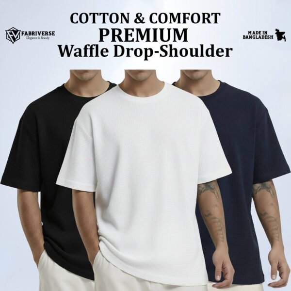 Premium Waffle Drop (Black-White-Navy)