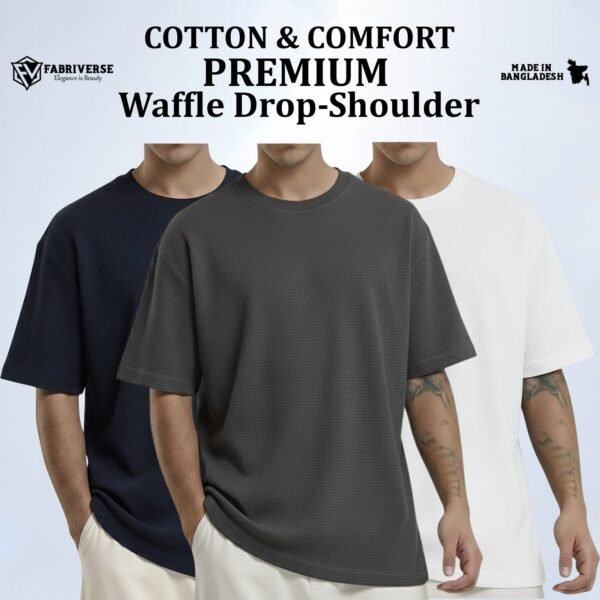 Premium Waffle Drop (Navy-Silver-White)