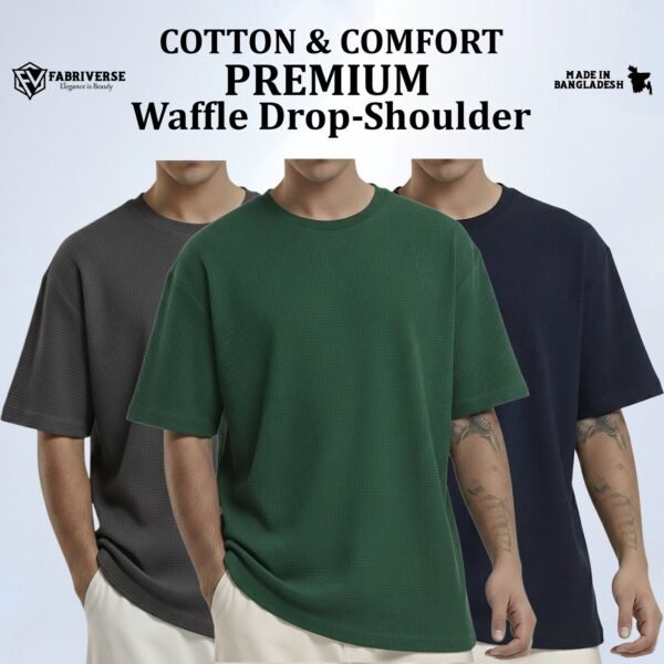 Premium Waffle Drop (Silver-B.Green-Navy)
