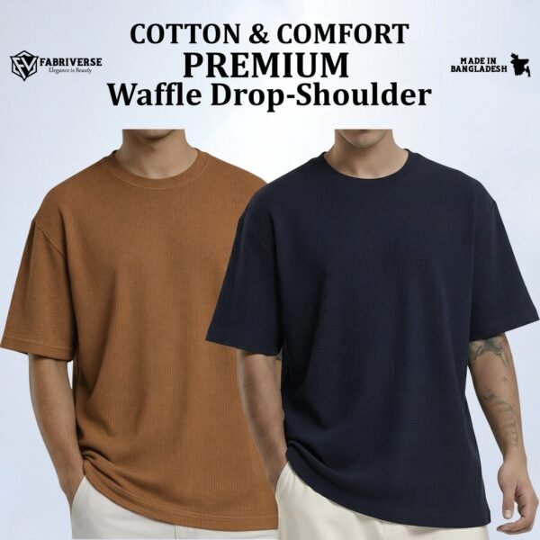 Premium Waffle Drop (Brown-Navy)