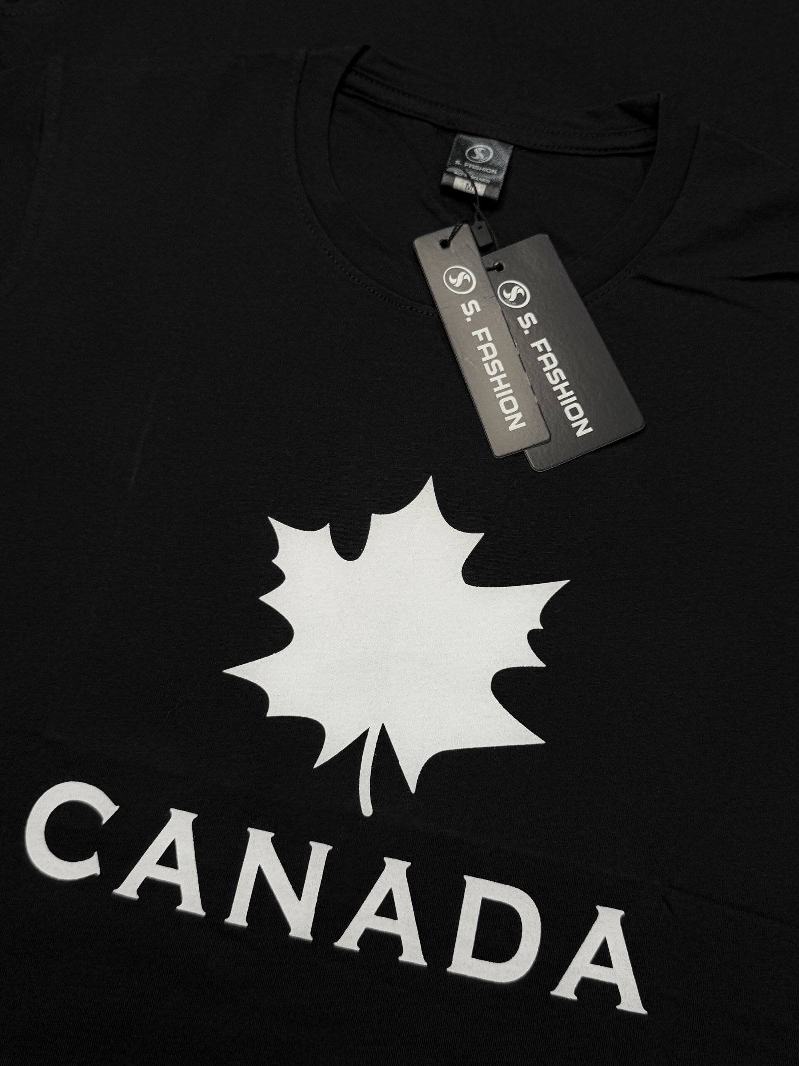 Printed Basic T-Shirt (Black) - Image 2