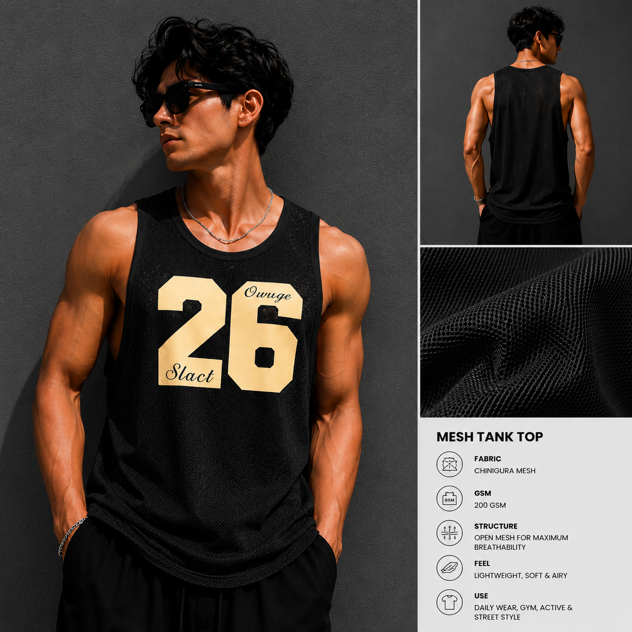 Premium Mash Tank Top (Black)