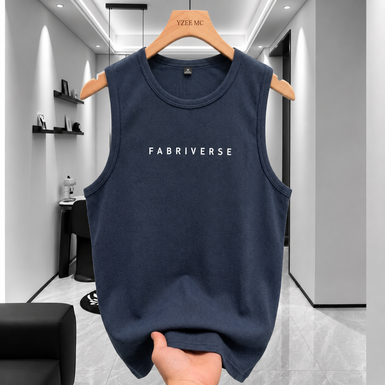 Premium Waffle Tank Top (Navy)