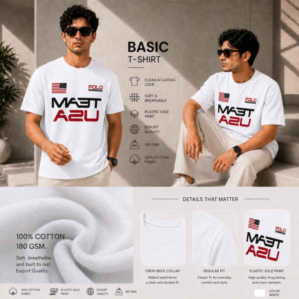 Printed Basic T-Shirt (White)