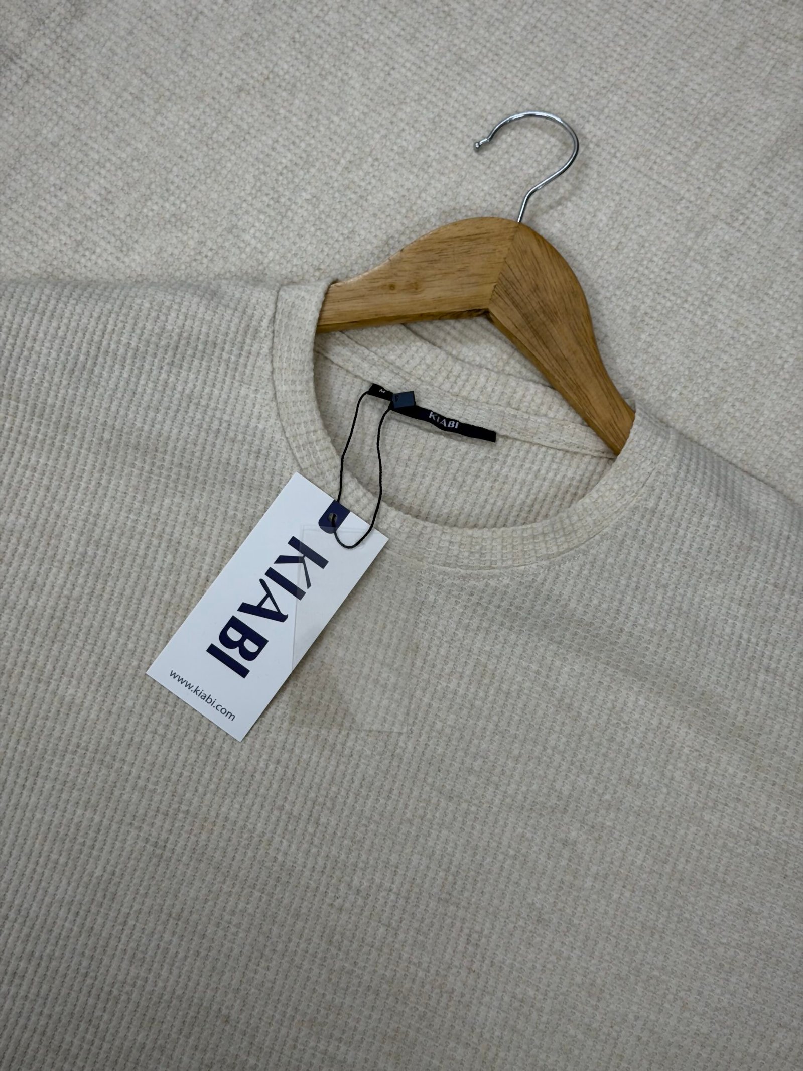 Waffle full sleeves (Cream) - Image 2