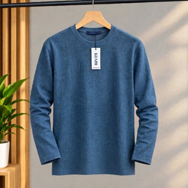 Waffle full sleeves (Petrol-Blue)