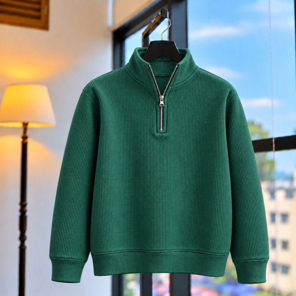 Premium Half Zipper Sweatshirt (B.Green)