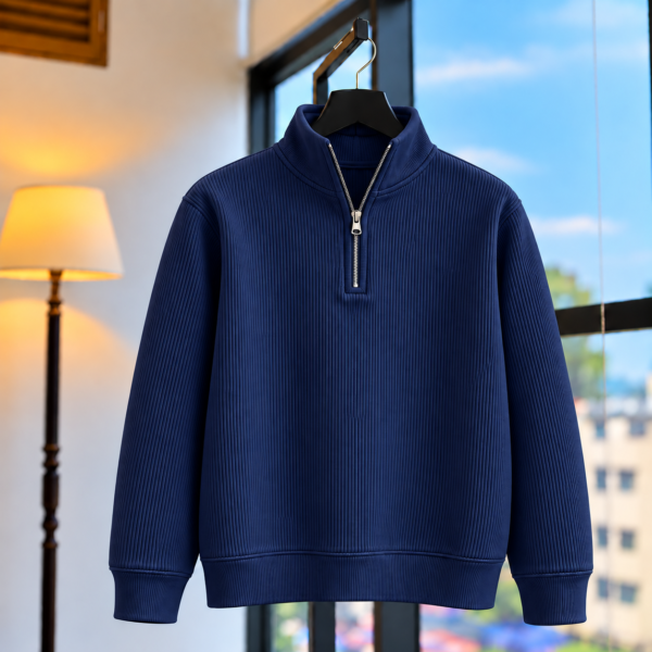Premium Half Zipper Sweatshirt (Navy)
